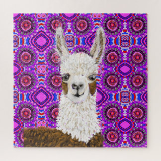 Quebra-cabeça Mama Llama Vivendo em Roxo