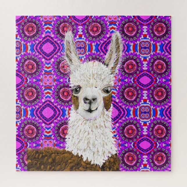 Quebra-cabeça Mama Llama Vivendo em Roxo (Vertical)