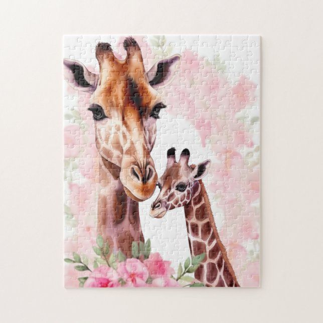 Quebra-cabeça Mamães bonitas e girafa (Vertical)
