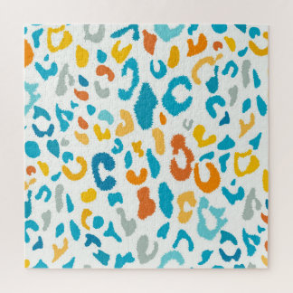 Quebra-cabeça Manchas-leopardo: Textura Vintage Colorida.