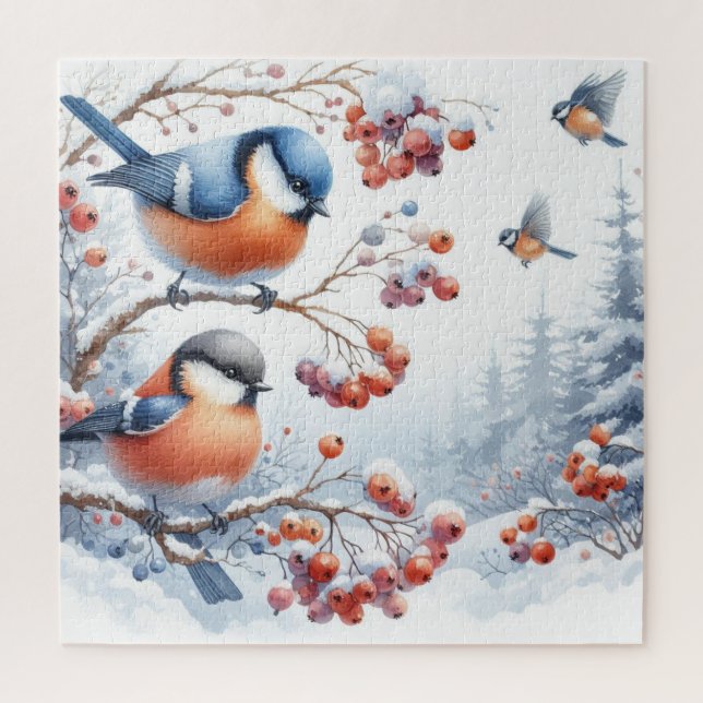 Quebra-cabeça Manchas vermelhas em uma árvore de remo na florest (Vertical)