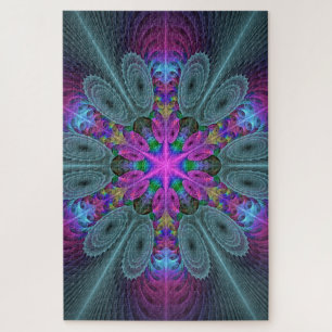 Quebra-cabeça Mandala - Arte Espiritual Colorida Rosa