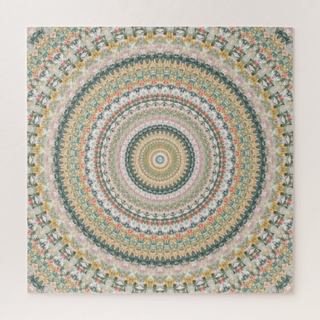 Quebra-cabeça Mandala Boho Hippie Retro Abstrato Outono (Vertical)