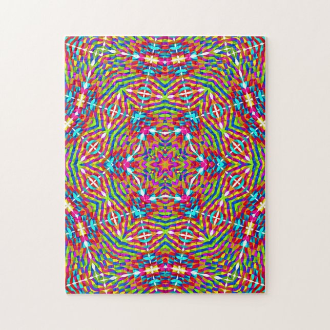 Quebra-cabeça Mandala colorido emaranhado (Vertical)