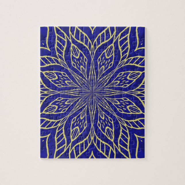 Quebra-cabeça Mandala da Flor Dourada (Vertical)