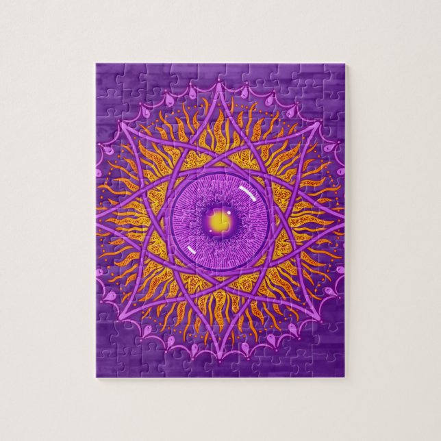 Quebra-cabeça mandala do roxo do osholo (Vertical)