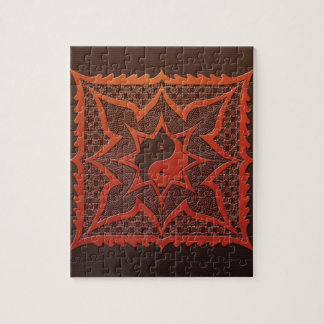 Quebra-cabeça Mandala do Woodcut de Yin Yang