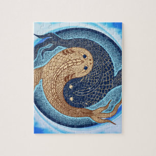 Quebra-cabeça Mandala dos peixes de Yin Yang Koi