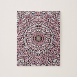Quebra-cabeça Mandala floral mágica cor-de-rosa do jardim