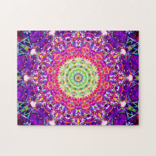 Quebra-cabeça Mandala Kaleidoscopic dos Fractals do arco-íris