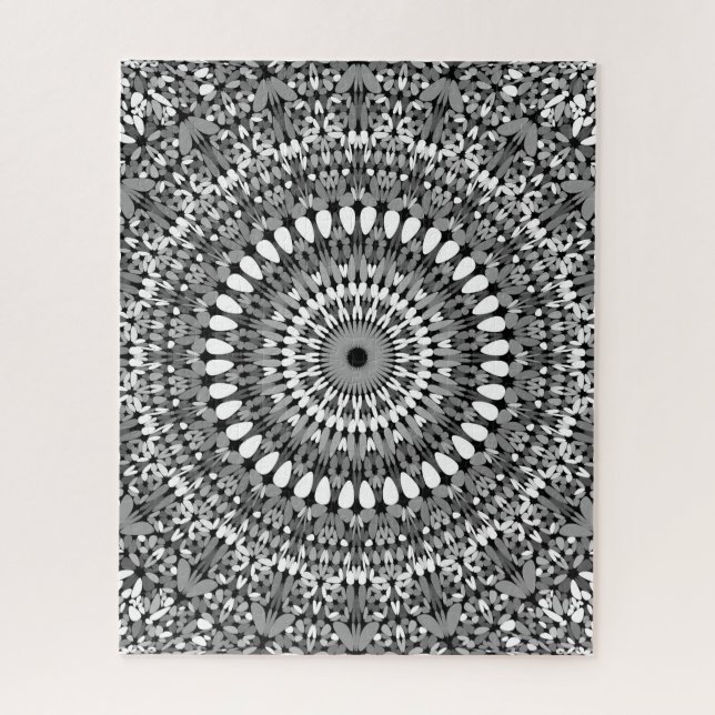 Quebra-cabeça Mandala ornamentado cinzenta do cascalho (Vertical)
