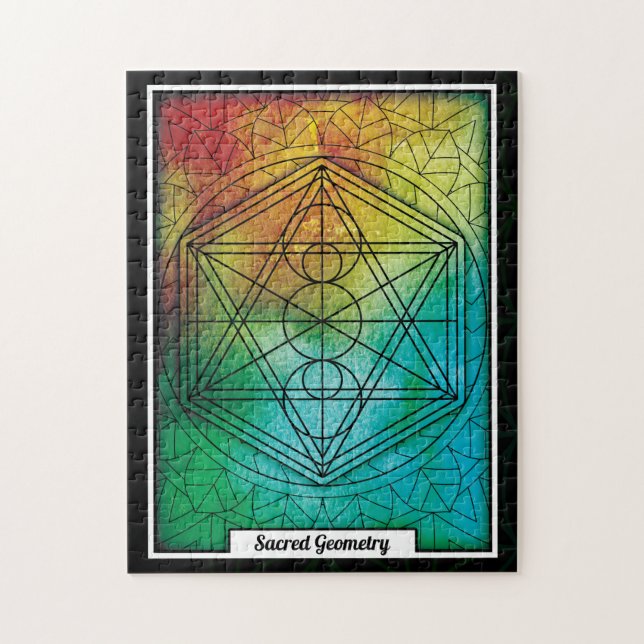 Quebra-cabeça Mandala Personalizada da Geometria Sagrada (Vertical)