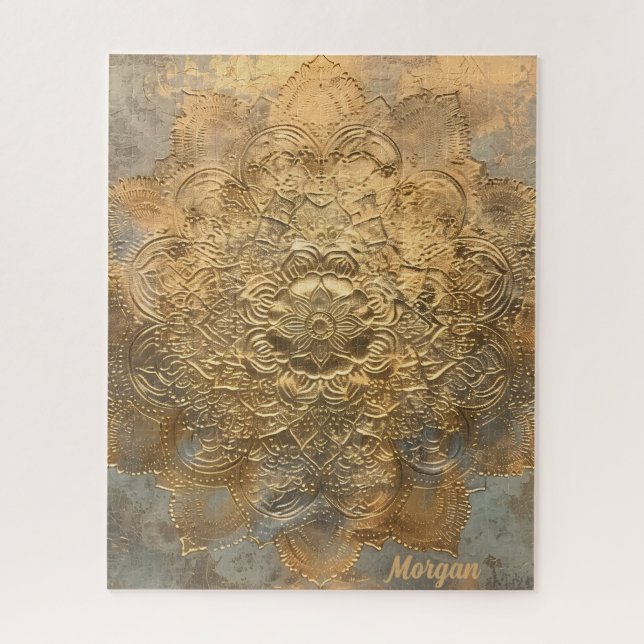 Quebra-cabeça Mandala personalizado | Elegante Boho Gift (Vertical)