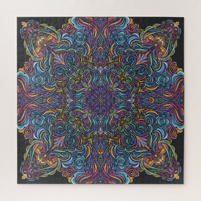 Quebra-cabeça Mandala Psicodélico (Vertical)