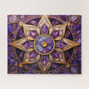 Quebra-cabeça Mandala Purple Dourado