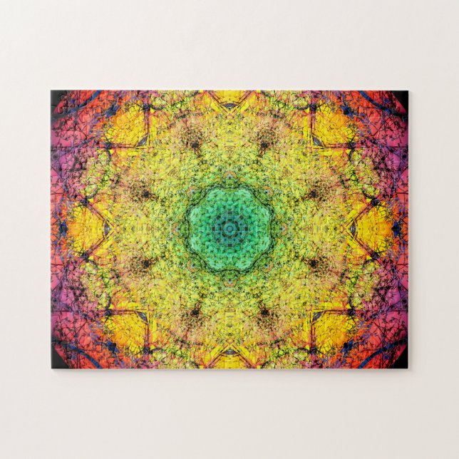 Quebra-cabeça Mandalas de Relaxamento Fractal Colorido (Horizontal)