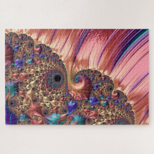 Quebra-cabeça Mandelbrot define a arte digital frontal rosa e Do