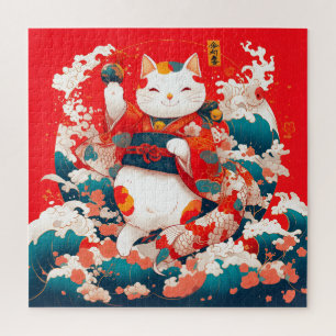 Quebra-cabeça Maneki-Neko, Gato Sortudo Japonês