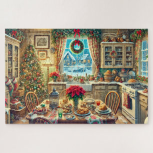 Quebra-cabeça Manhã de Natal Cozy na cozinha