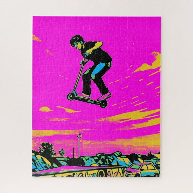 Quebra-cabeça Manobra de Alta Voada - Piloto de Scooter (Vertical)