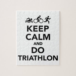 Quebra-cabeça Mantenha calmo e faça o triathlon