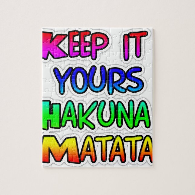 Quebra-cabeça Mantenha seu Impressão de Arte Hakuna Matata (Vertical)