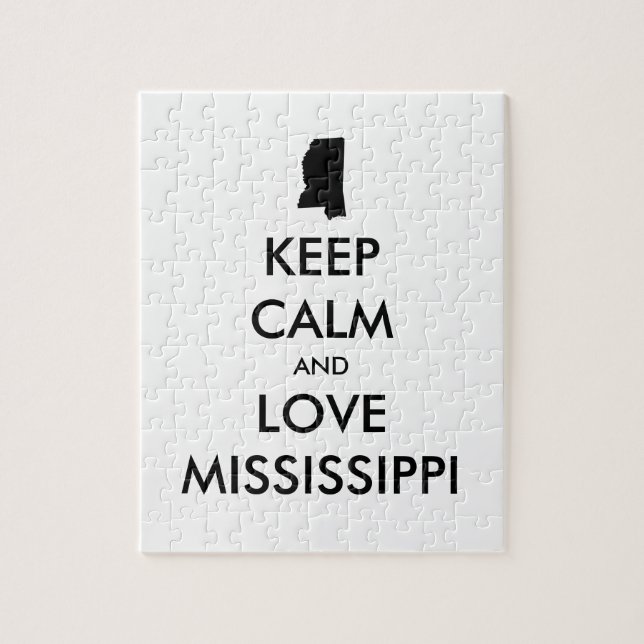 Quebra-cabeça MANTER CALMO E AMAR MISSISSIPPI personalizável (Vertical)