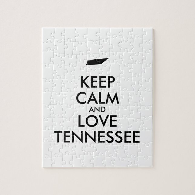 Quebra-cabeça Manter calmo e amar o tennessee personalizável (Vertical)