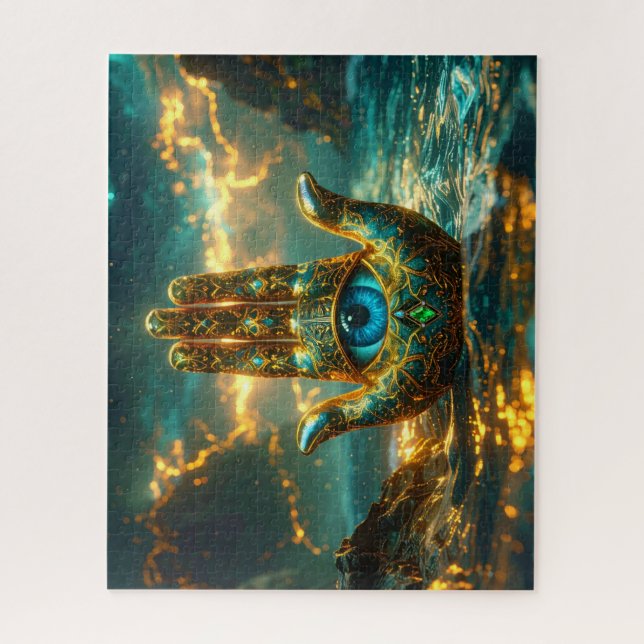 QUEBRA-CABEÇA MÃO DE HAMSA – MÃO DE FÁTIMA – ZEN BUDISMO (Vertical)