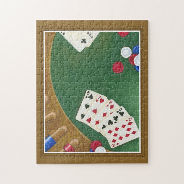 Quebra-cabeça Mão de Poker vencedora de 6 a 10 (Vertical)