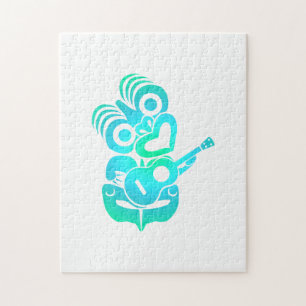 Quebra-cabeça Maori Hei Tiki Ukulele Music - Ideia Gift