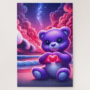 Quebra-cabeça Mãos Corações do Urso de Teddy