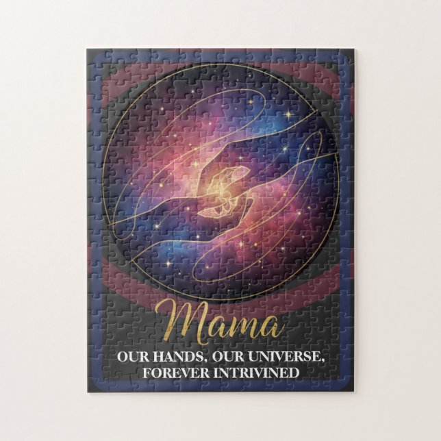 Quebra-cabeça Mãos da Mamãe Celestial Galáxia Universo (Vertical)