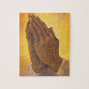Quebra-cabeça mãos praying pretas