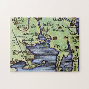 QUEBRA-CABEÇA MAPA 1677 DE NOVA INGLATERRA