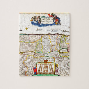 Quebra-cabeça Mapa 1720 de Funck da Terra Santa de Israel