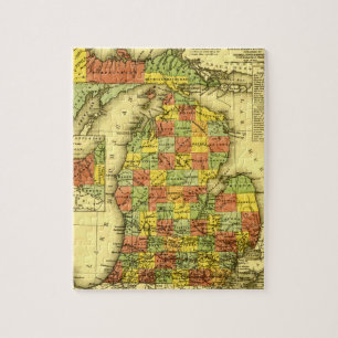 Quebra-cabeça Mapa 1853 vívido da fidelidade verdadeira MI da