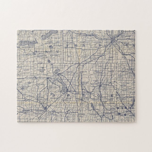 Quebra-cabeça Mapa 4 da Bicicleta de Wisconsin (Horizontal)