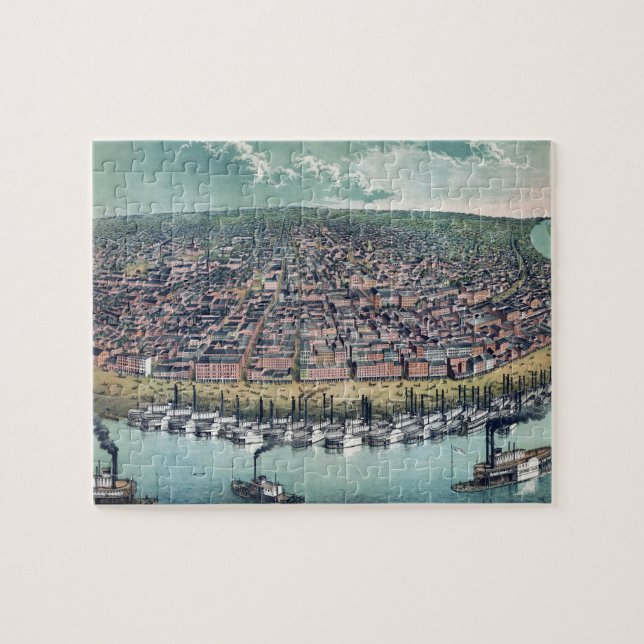 Quebra-cabeça Mapa Aéreo Antiquado de Santo Louis, Missouri, 185 (Horizontal)