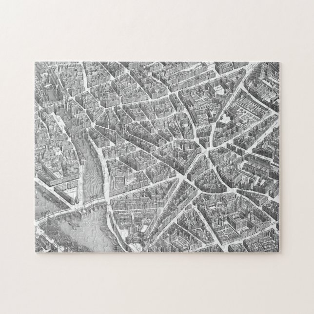 Quebra-cabeça Mapa aéreo de Paris do vintage (Horizontal)