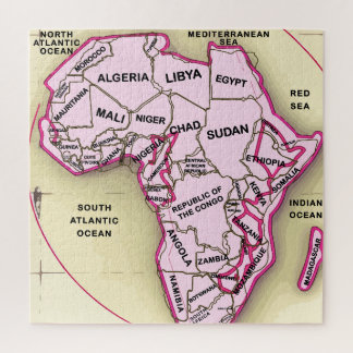Quebra-cabeça Mapa africano rosa