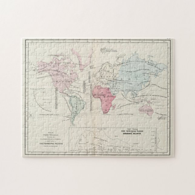 Quebra-cabeça Mapa Agrícola do Mundo (1865) (Horizontal)