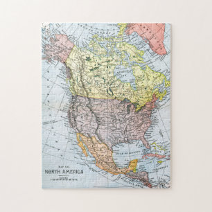QUEBRA-CABEÇA MAPA: AMERICA DO NORTE, 1890