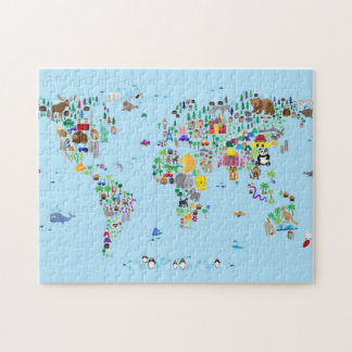 Quebra-cabeça Mapa animal do mundo