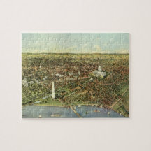Mapa antigo com uma Visão Panorâmica de Washington