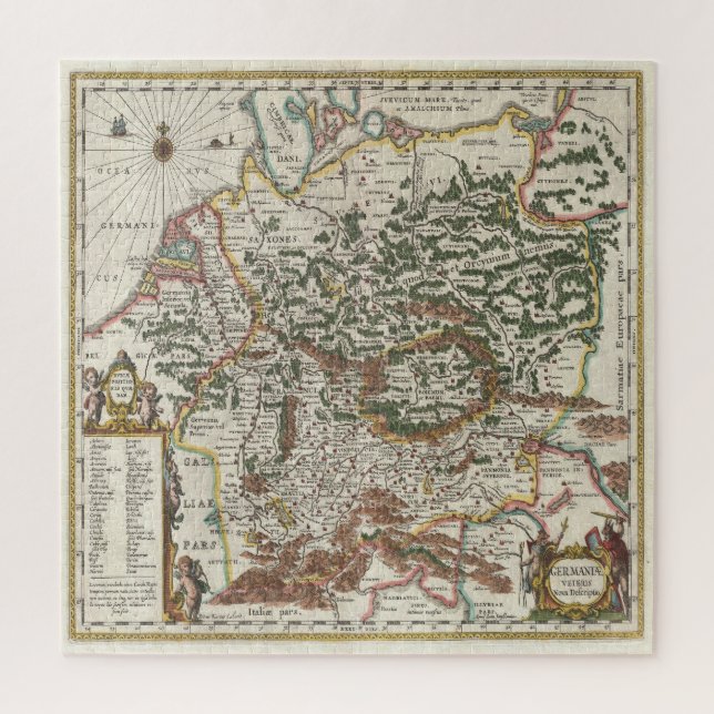 Quebra-cabeça Mapa Antigo da Alemanha (Vertical)