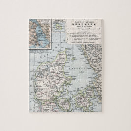 Quebra-cabeça Mapa antigo da Dinamarca, Danmark em dinamarquês,