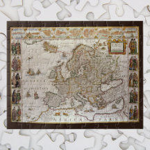 Mapa antigo da Europa por Willem Jansz Blaeu, c161