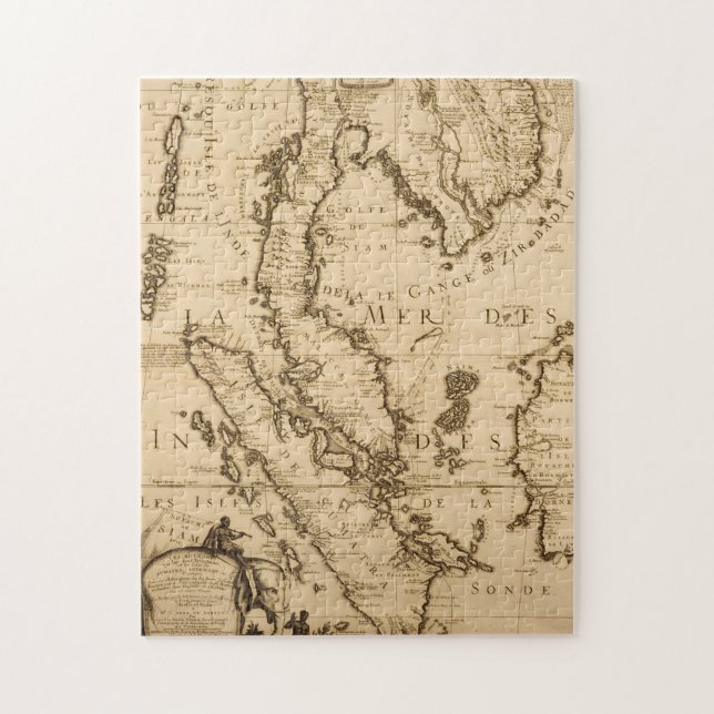 Quebra-cabeça Mapa antigo de 3Sudeste Asiático | 1687 (Vertical)