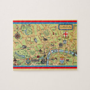 Quebra-cabeça Mapa Antigo de Londres 8x10 Puzzle